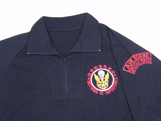 기타브랜드(ETC) 특전사 독수리자수 긴팔 짚업 티셔츠