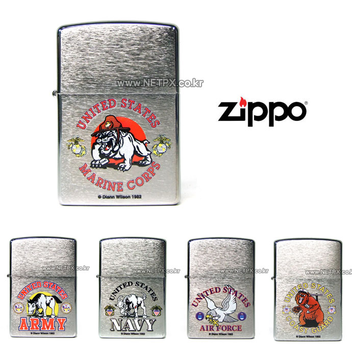 지포(Zippo) [Zippo] Lighter - 지포 라이터 5종 택1 (미해병대/육군/해군/공군/해안경비대)