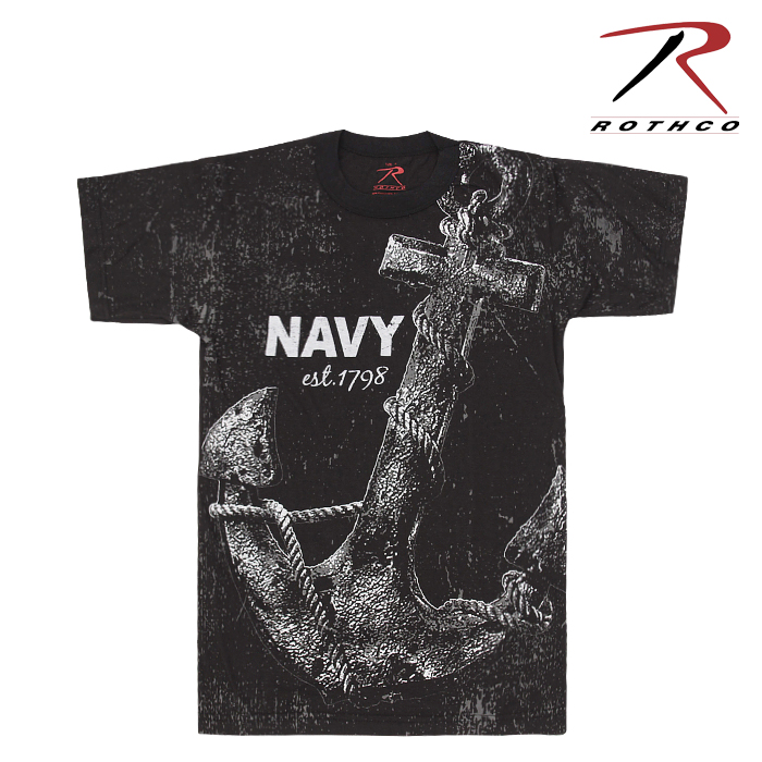 로스코(Rothco) 로스코 빈티지 블랙 미해군 네이비 티셔츠 (블랙)