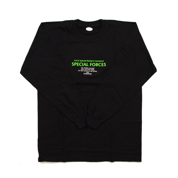 디엔 디자인(DN Design) 디엔 스폐셜포스 초록 로고 긴팔 티셔츠 (블랙)