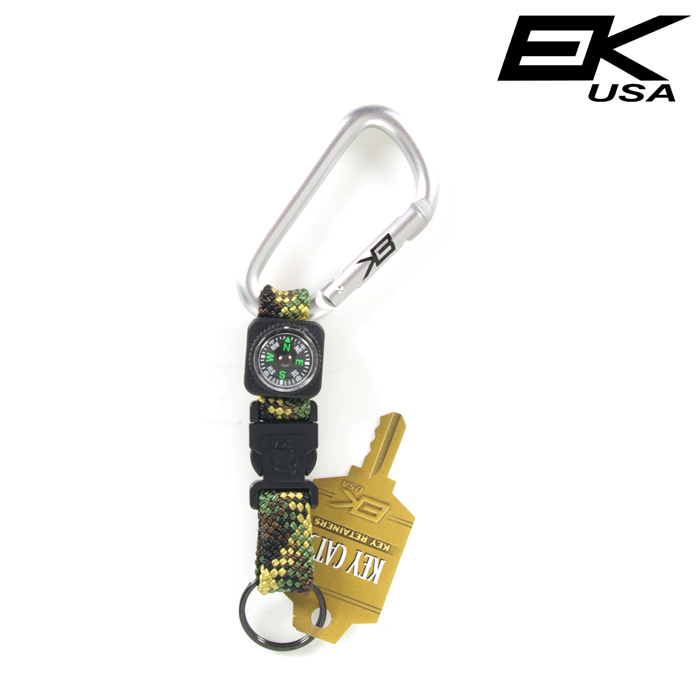 이케이유에스에이(EK USA) [EK Ekcessories] Keybiner II w/ Compass (Woodland) - EK 열쇠고리/나침반 카라비너 (얼룩무늬)