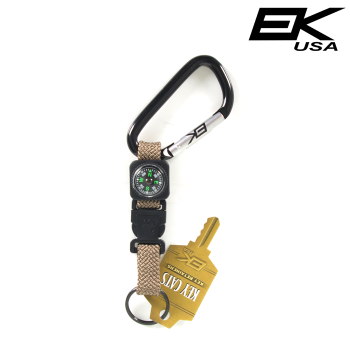 이케이유에스에이(EK USA) [EK Ekcessories] Keybiner II w/ Compass (TAN) - EK 열쇠고리/나침반 카라비너  (TAN)