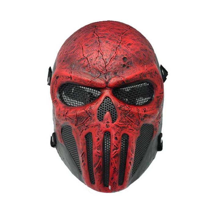 빅드래곤(Big Dragon) Wire Mesh Punisher Mask (Red) - 퍼니셔 안면 보호 위장마스크 (레드)