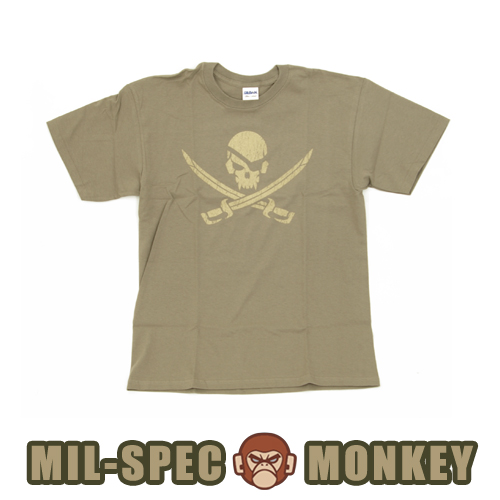 밀스펙 몽키(Mil Spec Monkey) 밀스펙 몽키 파이러트 스컬 반팔 티셔츠 (브라운)