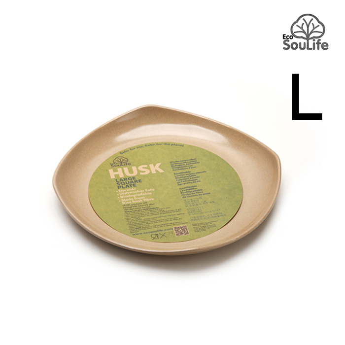 에코솔라이프(ecosoulife) [Ecosoulife] Husk Square Plate (Large) - 에코솔라이프 허스크 스퀘어 플레이트 (라지)