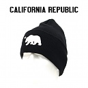 [California Republic] Cali Bear Long Beanies (Black) - 캘리포니아 리퍼블릭 캘리베어 롱 비니 (블랙)
