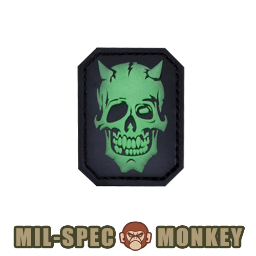 밀스펙 몽키(Mil Spec Monkey) 밀스펙 몽키 MM 데빌 스컬 PVC 패치 (그린글로우)