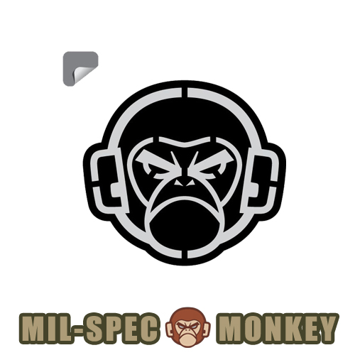 밀스펙 몽키(Mil Spec Monkey) 밀스펙 몽키 로고 스텐실 데칼 스티커 (블랙 온 그레이)