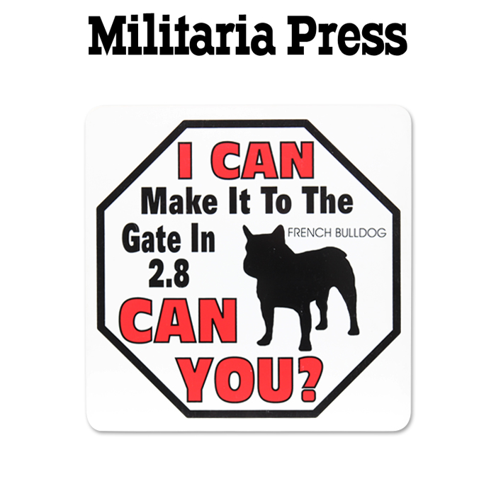 밀리터리아 프레스(Militaria Press) 밀리터리아 개조심 경고 표지판 (프렌치 불독)