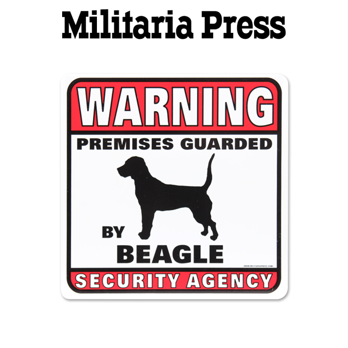 밀리터리아 프레스(Militaria Press) 밀리터리아 개조심 경고 표지판 (비글)