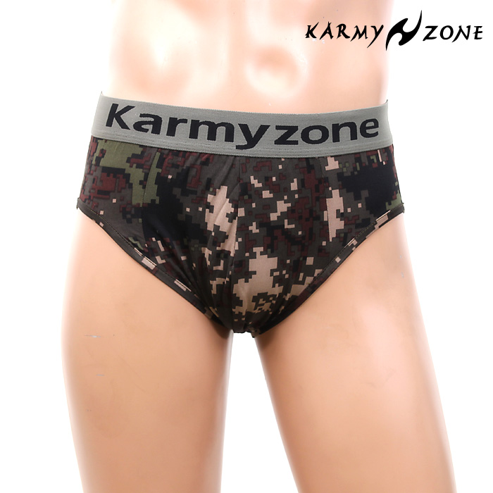 카미존(KarmyZone) [Karmy Zone] Triangle Briefs (Army Pixel) - 카미존 일반형 삼각 팬티 (육군픽셀)