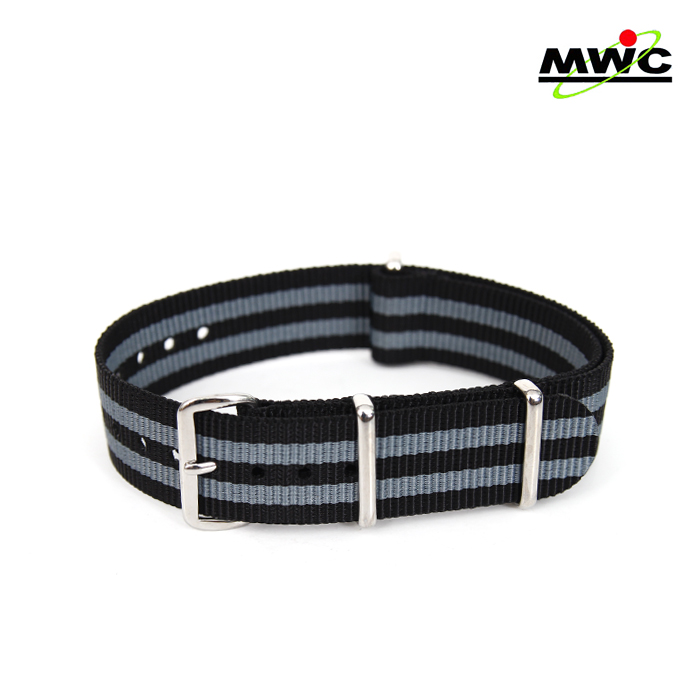 엠더블유씨(MWC) [MWC] Natoband 20mm Strap (Black/Gray) - 엠더블유씨 나토밴드 20mm 스트랩 (블랙/그레이)