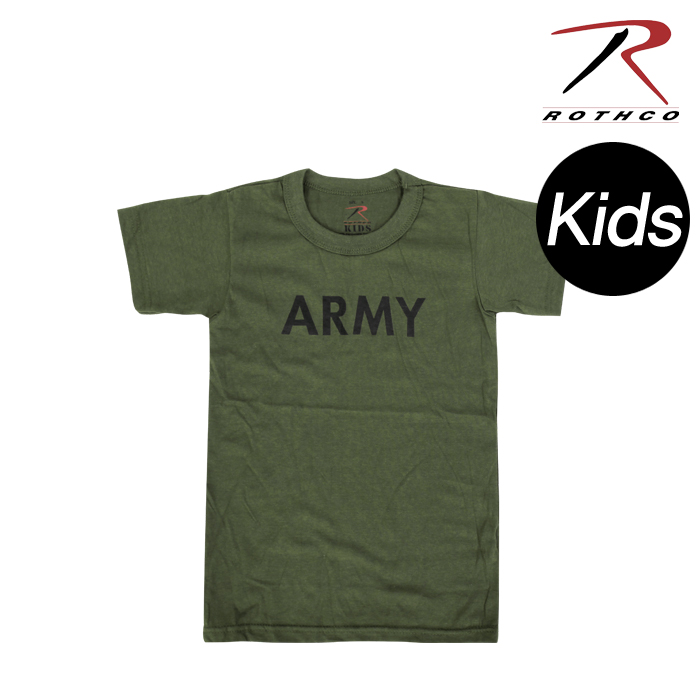 로스코(Rothco) [Rothco] Kids Army Physical Training T Shirt (OD) - 로스코 키즈 아미 피지컬 트레이닝 반팔 티셔츠 (OD)