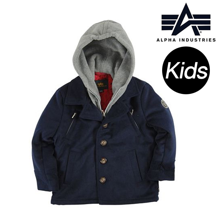 알파 인더스트리(Alpha Industries) [Alpha] Kids Petey Hooded Coat (Navy) - 알파 키즈 피티 후드 코트 (네이비)