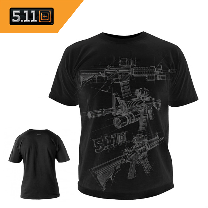 511 택티컬(511 Tactical) [5.11 Tactical] LOGO T-Shirt AR Sketch (Black) - 5.11 택티컬 티셔츠 AR 스케치  (블랙/41006CD)