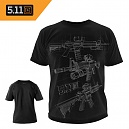 [5.11 Tactical] LOGO T-Shirt AR Sketch (Black) - 5.11 택티컬 티셔츠 AR 스케치  (블랙/41006CD)