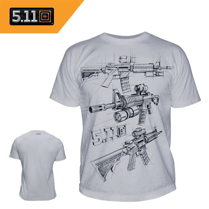 511 택티컬(511 Tactical) [5.11 Tactical] LOGO T-Shirt AR Sketch (Cinder) - 5.11 택티컬 티셔츠 AR 스케치  (신더/41006CD)