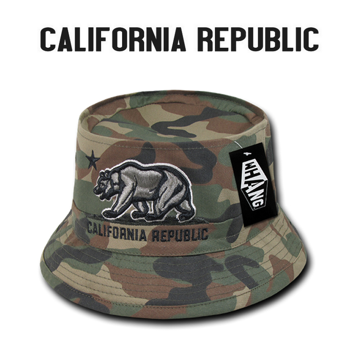 황(WHANG) 캘리포니아 리퍼블릭 칼리베어 피셔맨 모자 (우드랜드)