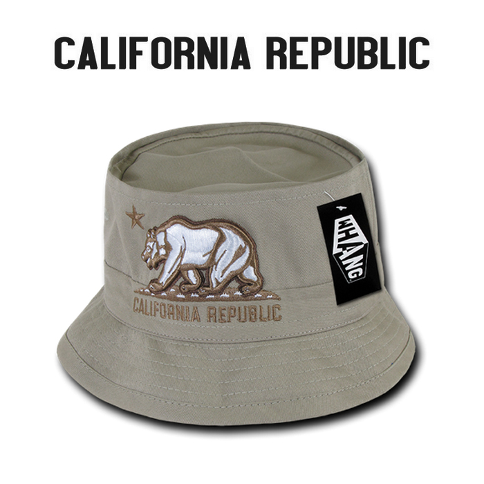 황(WHANG) 캘리포니아 리퍼블릭 칼리베어 피셔맨 모자 (카키)