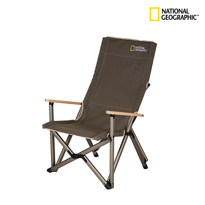 네셔널 지오그래픽(National Geographic) [National Geographic] Premium Wood Relax Chair (khaki) - 내셔널지오그래픽 프리미엄 우드 릴렉스 체어 (카키)