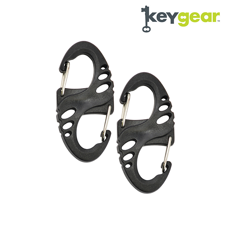 키기어(Key Gear) [Key Gear] Dual Carabiner Lite 2 Pack (Black) - 키기어 듀얼 카라비너 라이트 2팩 (블랙)