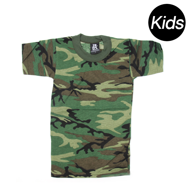 미군부대(GI) Kids Camo Vintage T Shirt (Woodland) -  키즈 카모 빈티지 반팔 티셔츠 (우드랜드)