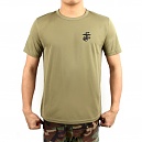 ROKMC Anchor Logo Short T-Shirt (Khaki) - 해병대 앵카 로고 반팔 티셔츠 (카키)