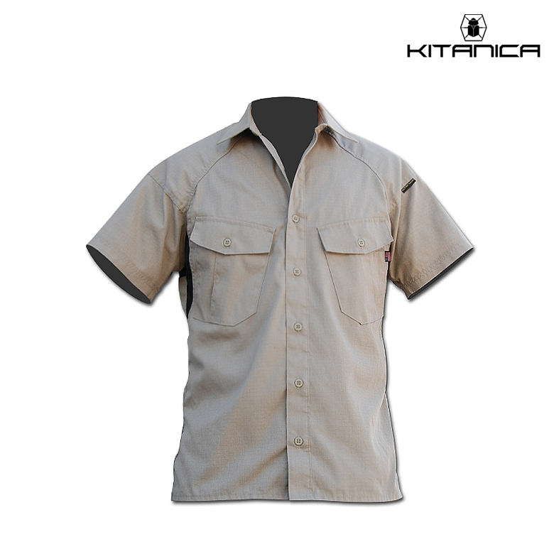 키타니카(Kitanica) [Kitanica] LWV Short Sleeve Shirt (Khaki) - 키타니카 LWV 숏 슬리브 셔츠 (카키)