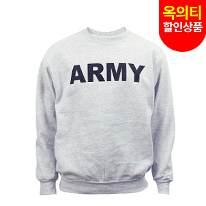 리퍼 상품(refurbish) [G.I] Army Printed Crew Neck Sweat shirt - 미육군 동계용 긴팔티(M)(L)/ 오염(옥의티 상품)