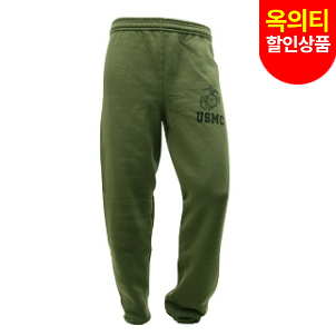 리퍼 상품(refurbish) [G.I] USMC Sweat Pants (OD) - 미해병 국방색 동계용 긴바지 (OD)(M)/구멍 및 오염(옥의티 상품)
