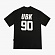 언브로큰 UBK90 백넘버 세미 오버핏 반팔 티셔츠 블랙