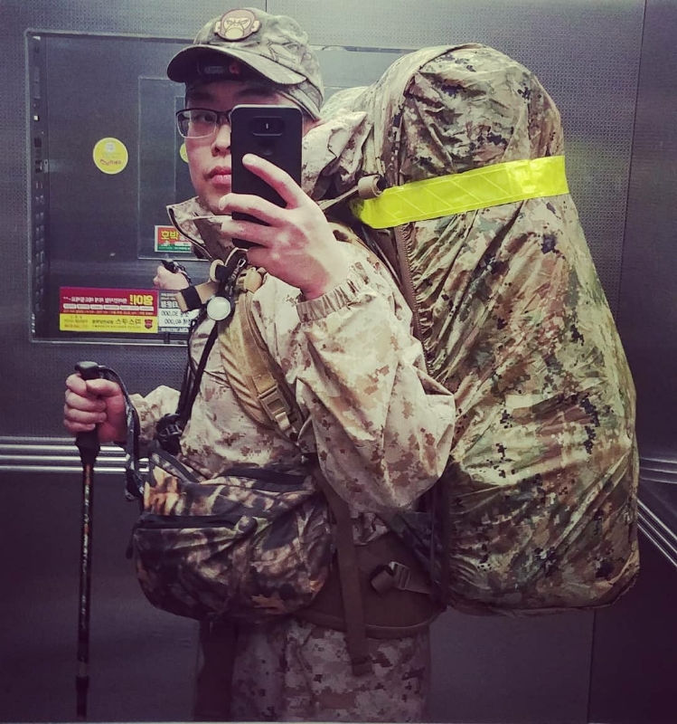 100리터급 대형 배낭에 씌울수있다