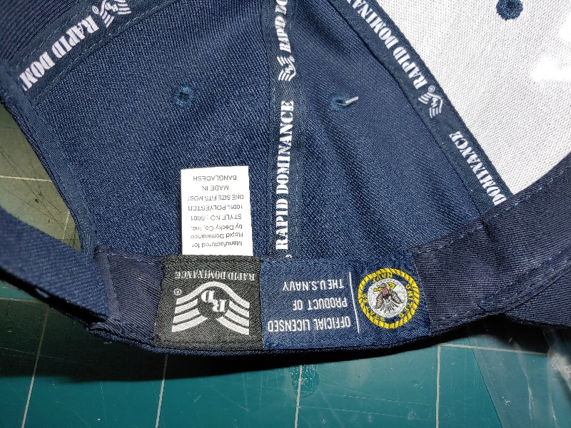 보내주신 라피드 도미넌스 해군 모자 잘 받았습니다.