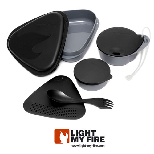 라이트마이파이어(LightMyFire) [Light My Fire] Outdoor Meal Kit 6pcs (Black) - 라이트 마이 파이어 아웃도어 밀키트 식기세트 (블랙)