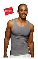 Hanes TAGLESS짰 Dyed Ribbed Cotton Mens Tank