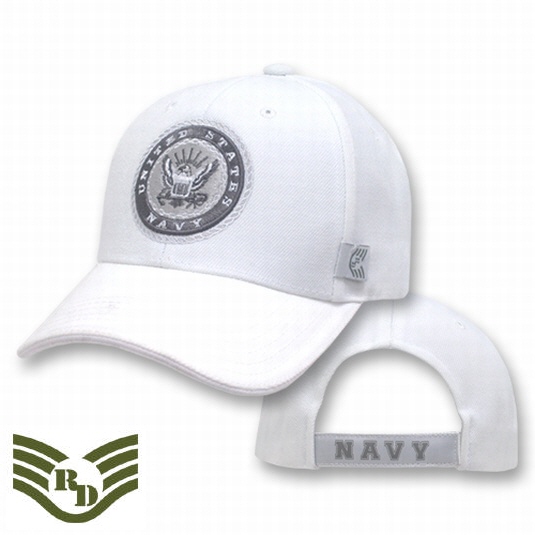 라피드 도미넌스(Rapid Dominance) [Rapid Dominance] White Tonal Military Logo Caps. Navy (White) - 라피드 도미넌스 토널 미해군 캡모자 (화이트)