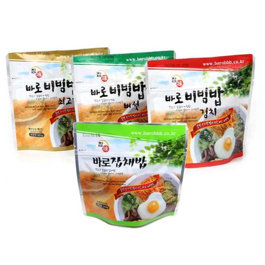 참미(Chammi) 바로비빔밥 4종 셋트 (버섯/김치/쇠고기/잡채) - 비상식량