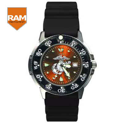 램 인스트루먼트(RAM Instrument) [RAM] 미해병 메탈 Diver Watch (우레탄밴드) 