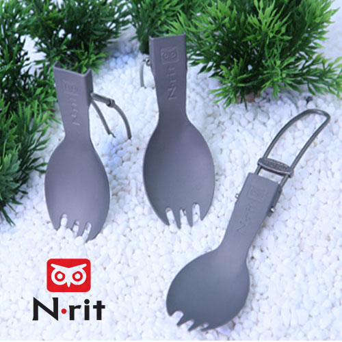 엔리츠(NRit) [N-rit] 티타늄 접이식 스포크 - Titanium Folding Spork