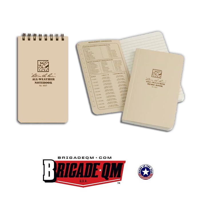 브리게이드(Brigade Quartermasters) [Brigade] All Weather Notebook Small - 브리게이드 올 웨더 기록수첩 소형 (4종택1)