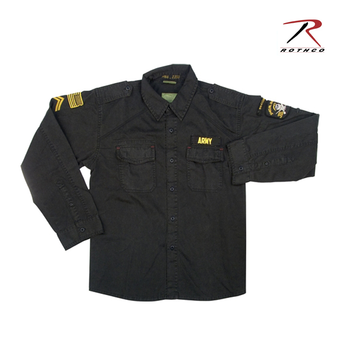 로스코(Rothco) [Rothco] Special Forces Black Vintage Fatigue Shirt - 로스코 스페셜포스 빈티지 블랙 워싱 남방