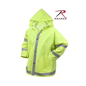 로스코(Rothco) [Rothco] Safety Green Reflective Rain Jacket - 로스코 안전 레인자켓