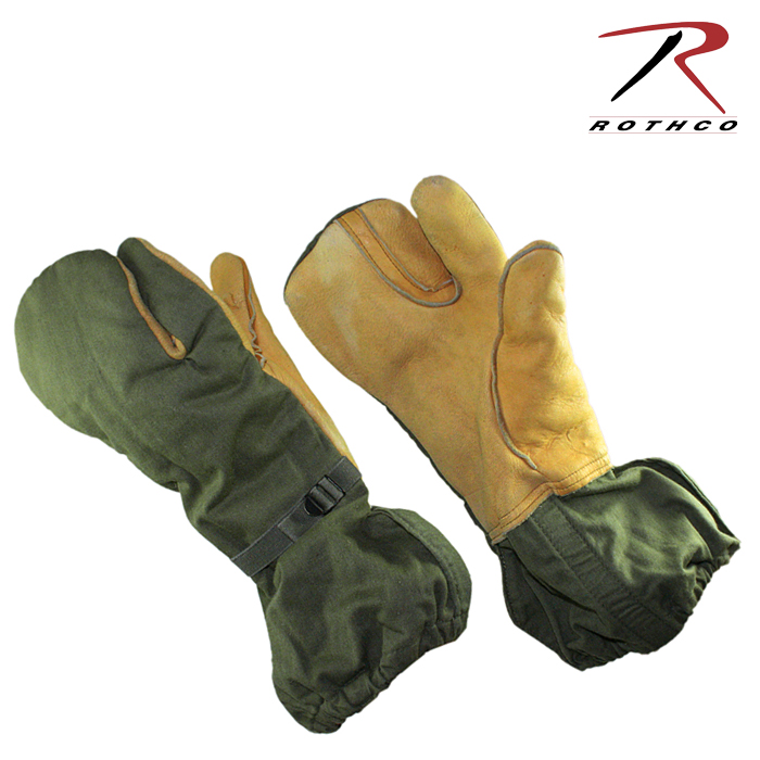 로스코(Rothco) NEW G.I Leather Trigger Finger Mittens W/Liner -  미군 혹한용 장갑 (기본 장갑만)