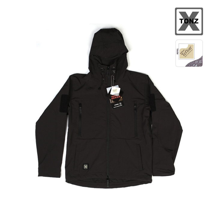 엑스톤즈(XTONZ) [XTONZ] DRYRIED SoftShell Recon Hoodie Black - 엑스톤즈 드라이라이드 소프트쉘 리콘 후디 (블랙)