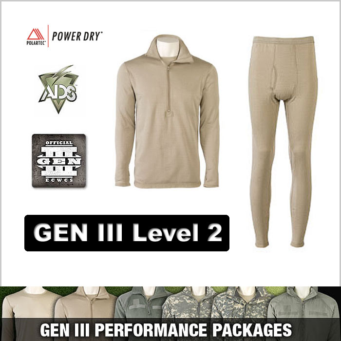 미군부대(GI) [GEN III ECWCS] Level 2 Mid Weight Shirt & Drawers - 레벨2 미드 웨이트 (상의만)