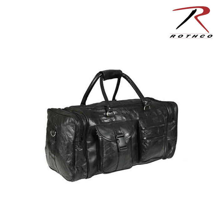 로스코(Rothco) [Rothco] 23inch Leather Patchwork Duffle Bag (Black) - 로스코 23인치 패치웍 더블백 (블랙)