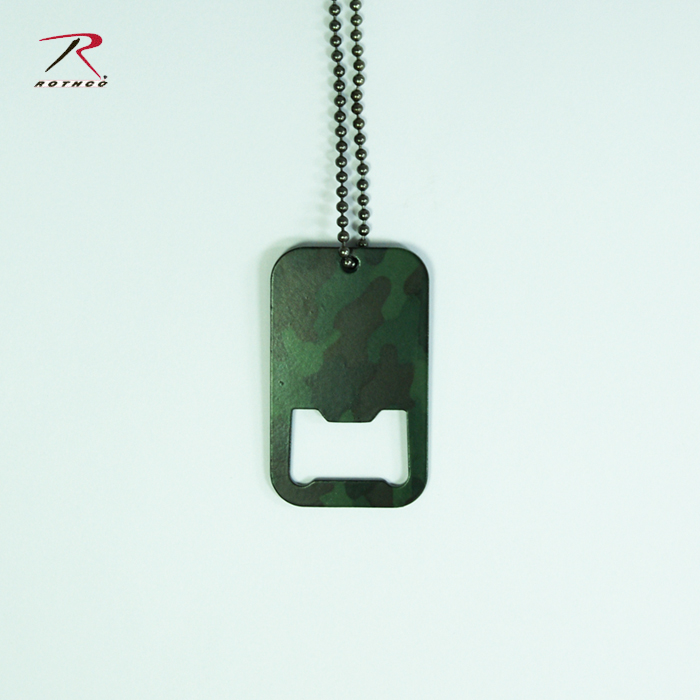 로스코(Rothco) [Rothco] WOODLAND CAMO DOG TAG BOTTLE OPENER W/CHAIN - 로스코 밀리터리 군번줄 스타일 목걸이/오프너 우드랜드