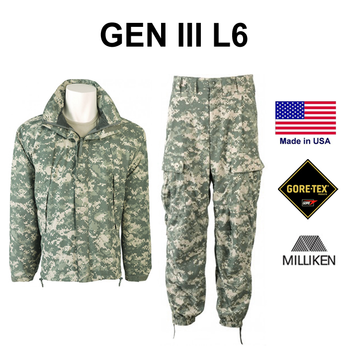 미군부대(GI) Gen III ECWCS L6 GORE-TEX Extreme Wet/Cold Jacket & Trousers - Gen III 레벨6 고어텍스 상/하의 세트 M-R사