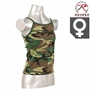 [Rothco] Womens Camo Spaghetti Strap Tank Top (Woodland) - 로스코 여성용 스파게티 민소매 탱크 탑 (우드랜드)