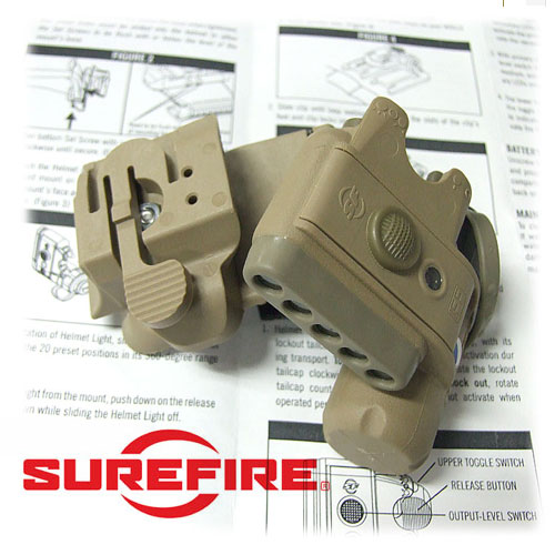 슈어파이어(Surefire) [Surefire] New Helmet Light LEDS (TAN) - 슈어파이어 신형 헬멧용 라이트 (TAN)